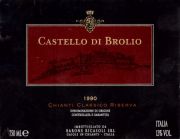 Chianti ris_Ricasoli_Castello di Brolio 1990